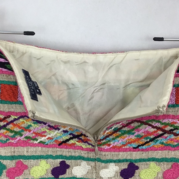 GRYPHON Mayan Multicolored Embroidered Mini Skirt - Picture 7 of 10
